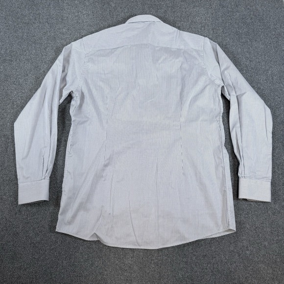 Eton Dress Shirt Men's 43/17 XL White Blue Check Contemporary Fit Long Sleeve - Picture 3 of 10
